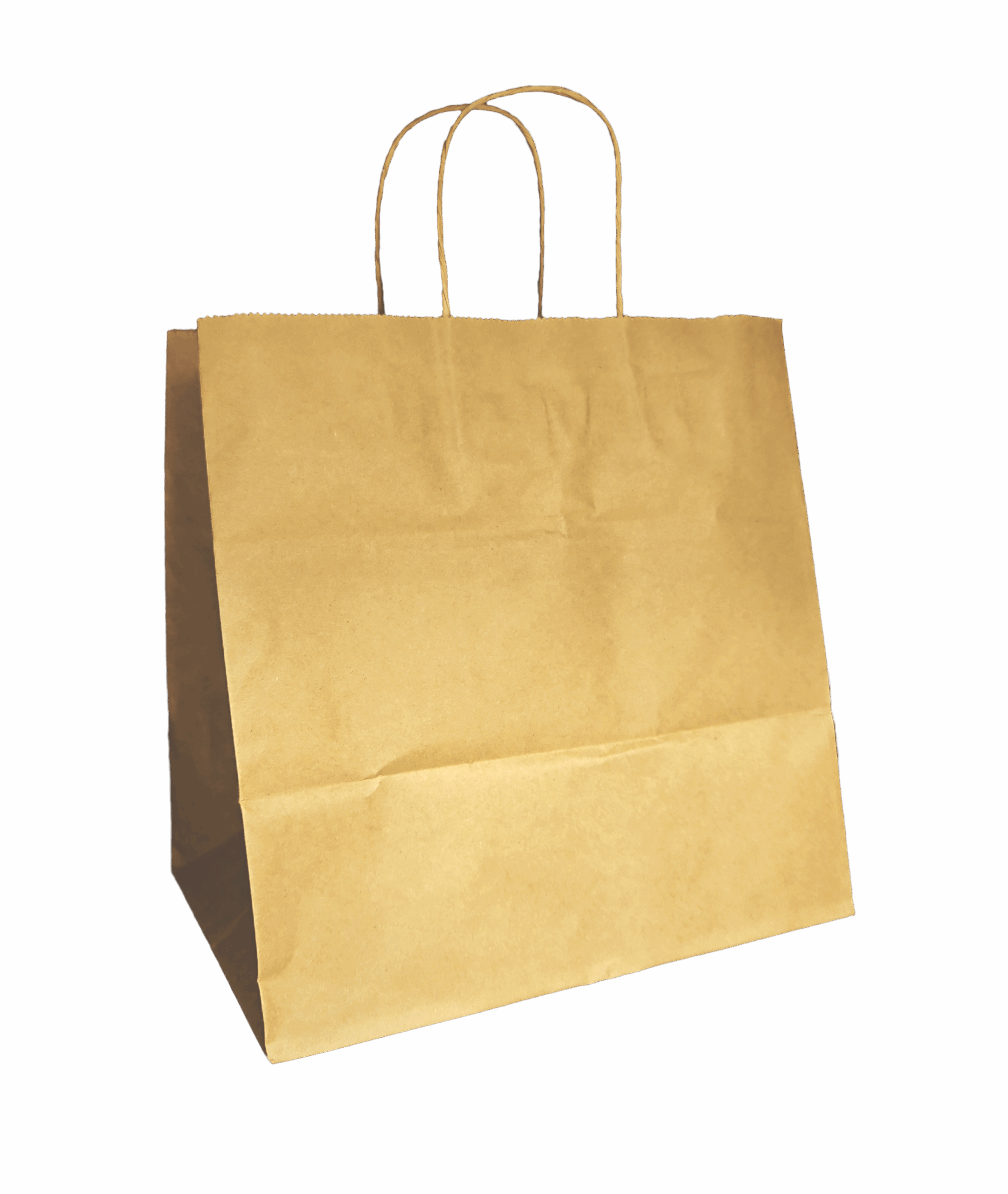 Sacchetti Asporto Di Carta Avana con Manicio Sottile 26X26+18 cm